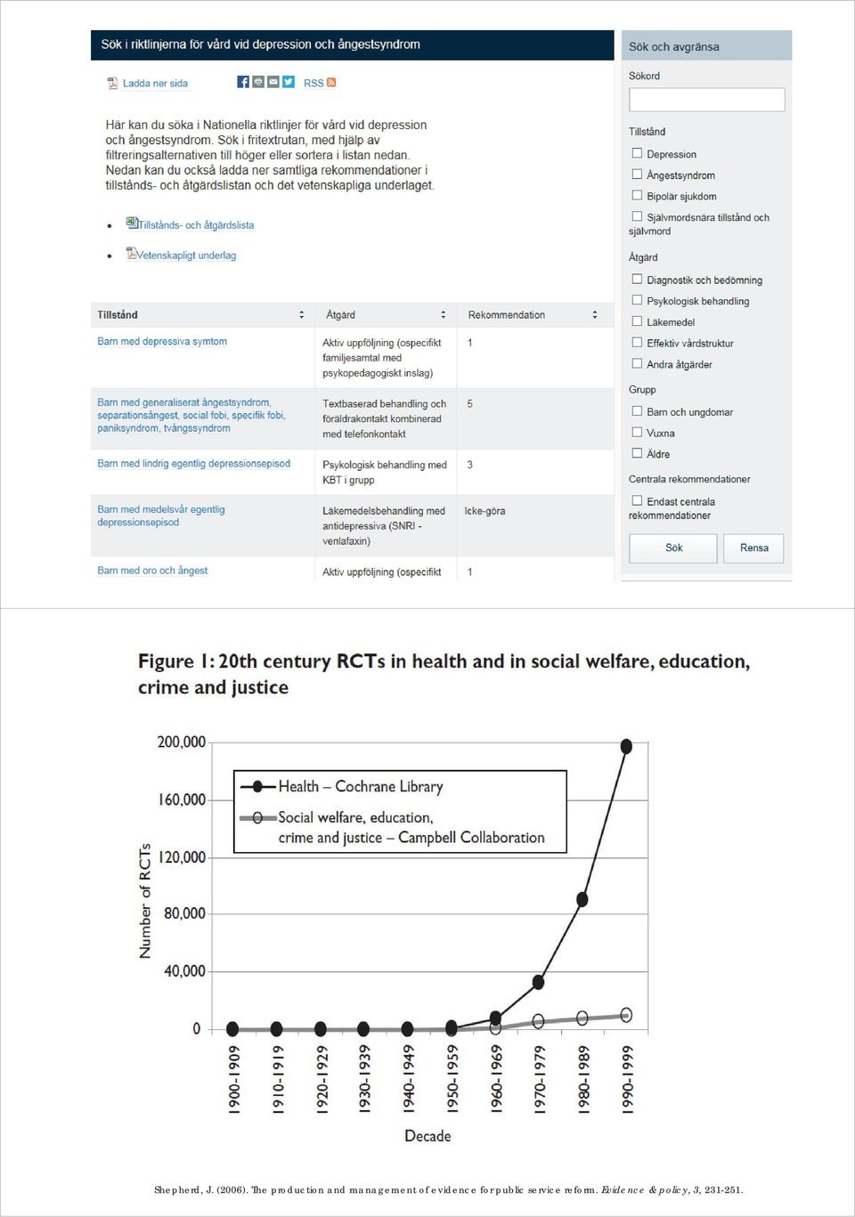 of evidence for public