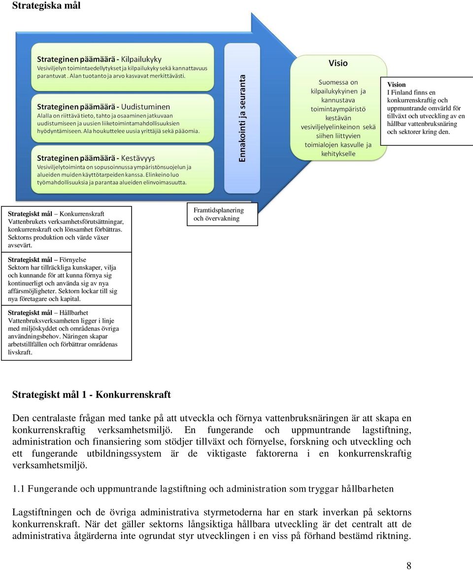 Framtidsplanering och övervakning Strategiskt mål Förnyelse Sektorn har tillräckliga kunskaper, vilja och kunnande för att kunna förnya sig kontinuerligt och använda sig av nya affärsmöjligheter.