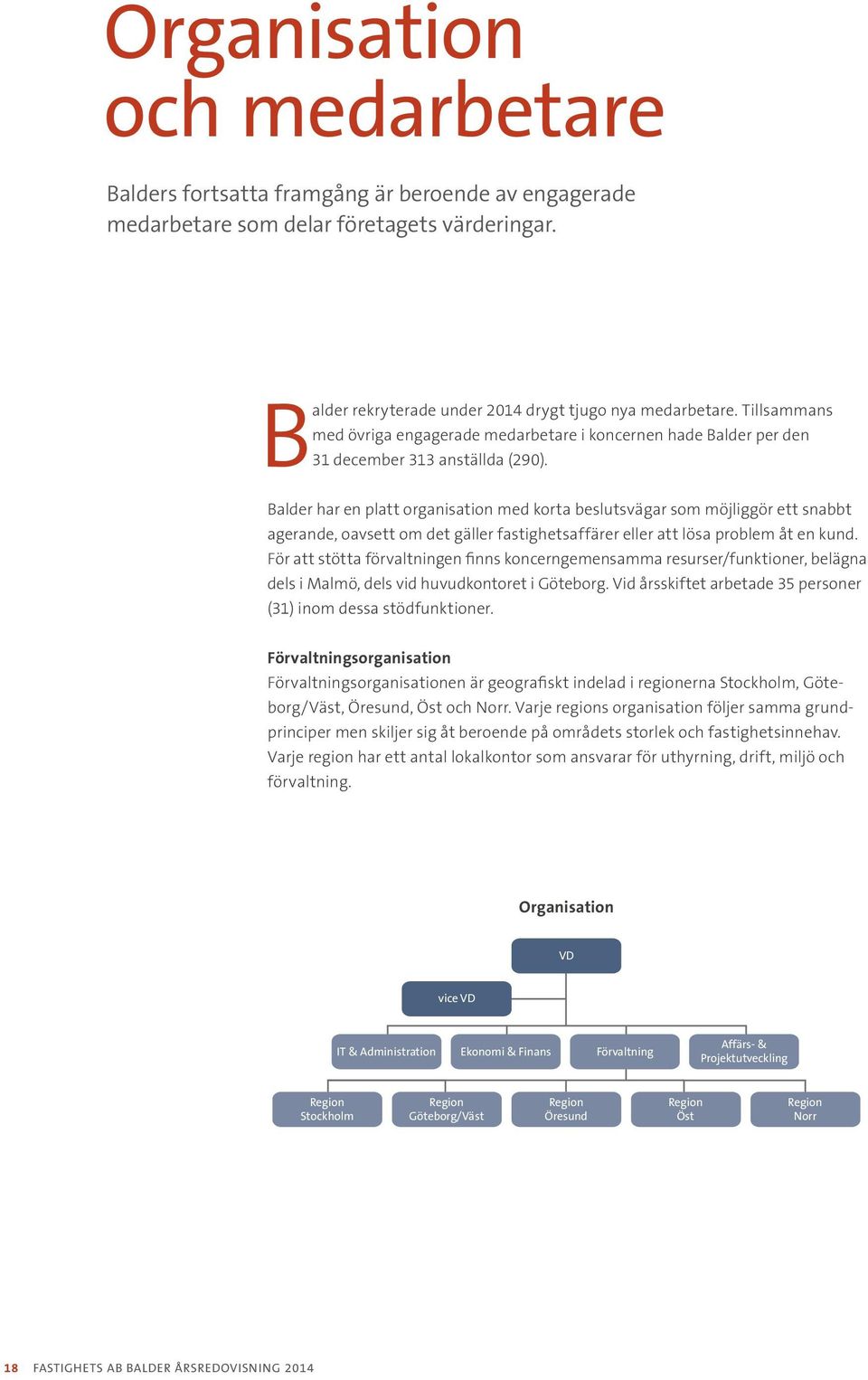 Balder har en platt organisation med korta beslutsvägar som möjliggör ett snabbt agerande, oavsett om det gäller fastighetsaffärer eller att lösa problem åt en kund.