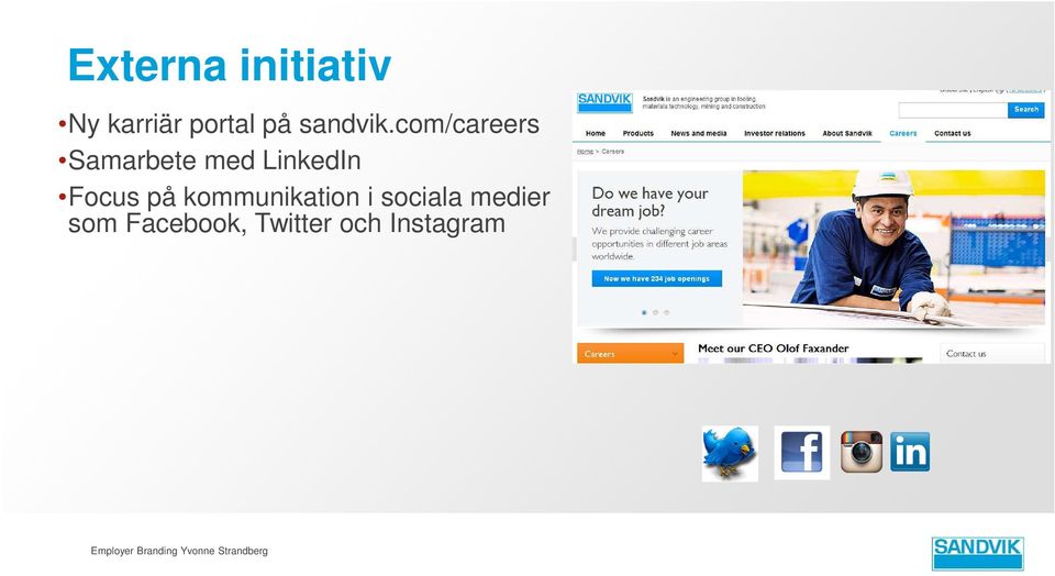 kommunikation i sociala medier som Facebook,
