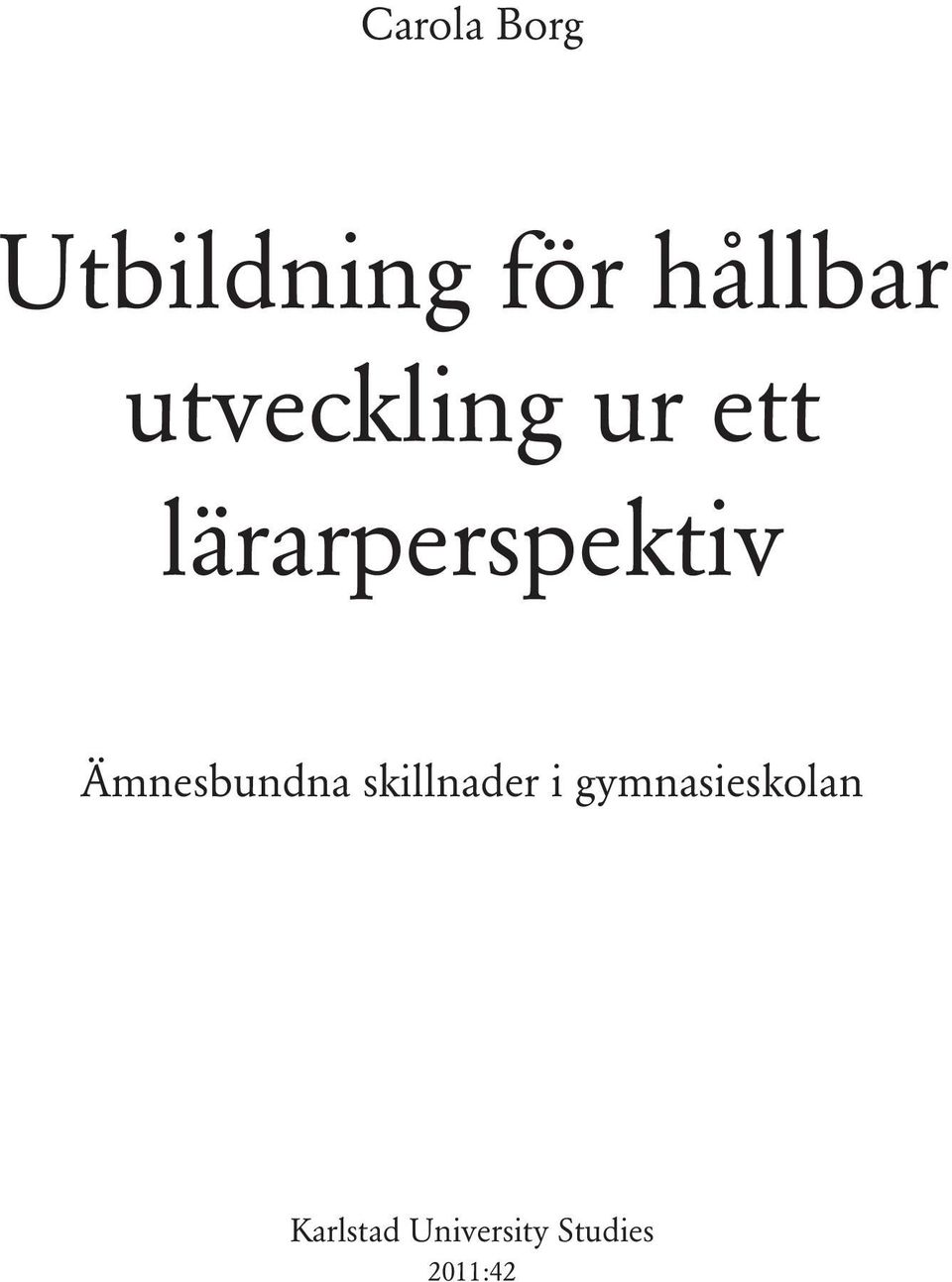 Ämnesbundna skillnader i