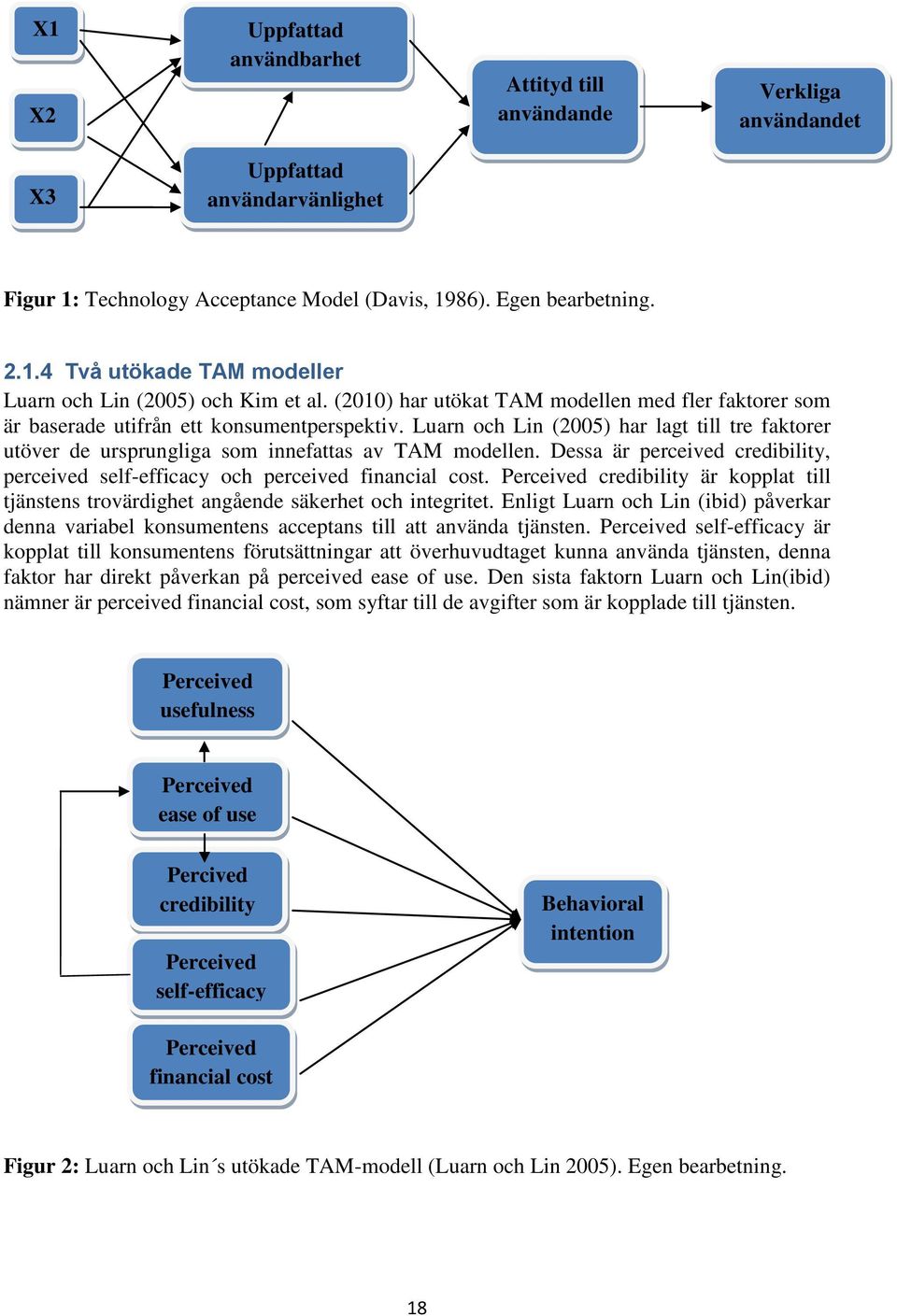 Dessa är perceived credibility, perceived self-efficacy och perceived financial cost. Perceived credibility är kopplat till tjänstens trovärdighet angående säkerhet och integritet.