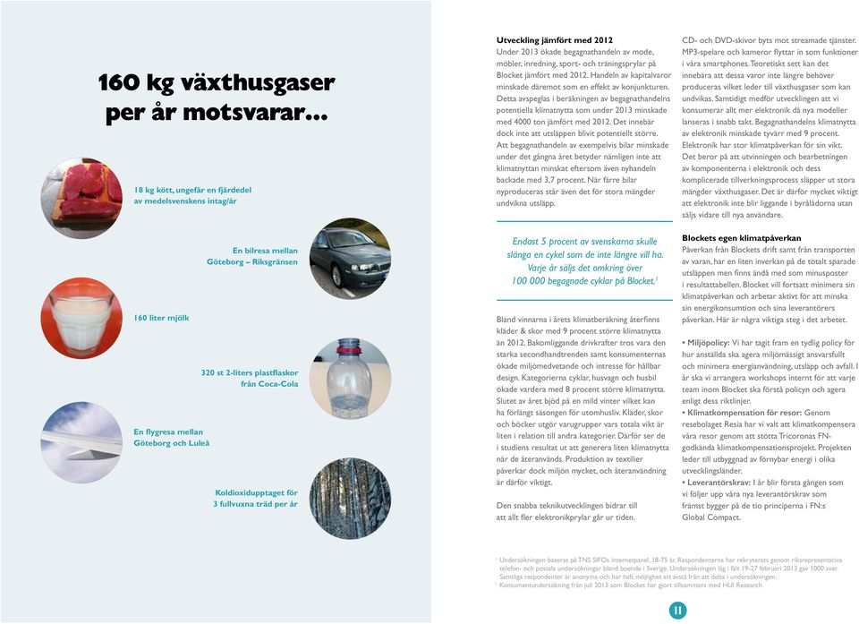 Detta avspeglas i beräkningen av begagnathandelns potentiella klimatnytta som under 2013 minskade med 4000 ton jämfört med 2012. Det innebär dock inte att utsläppen blivit potentiellt större.