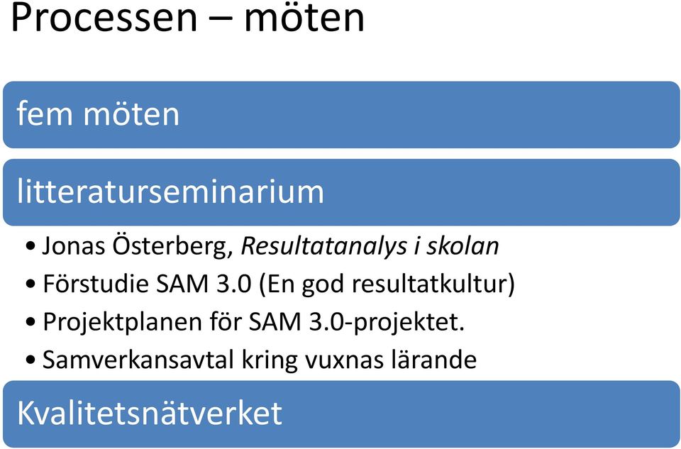 0 (En god resultatkultur) Projektplanen för SAM 3.