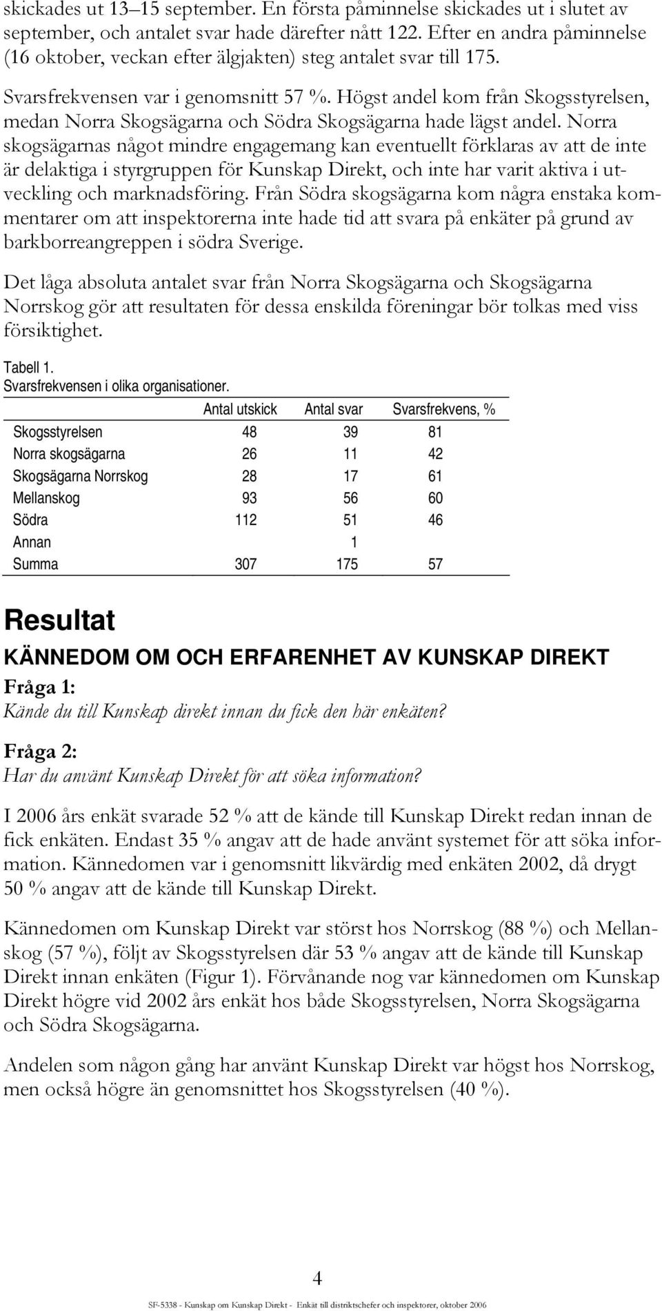 Högst andel kom från Skogsstyrelsen, medan Norra Skogsägarna och Södra Skogsägarna hade lägst andel.