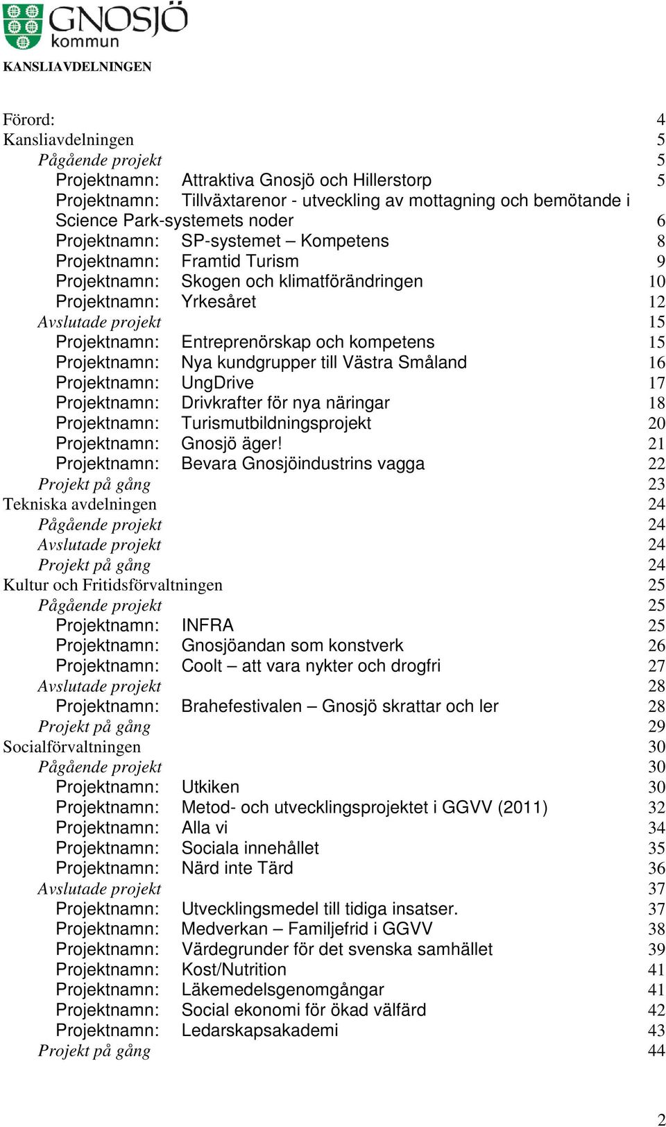 Turismutbildningsprojekt 20 Gnosjö äger!