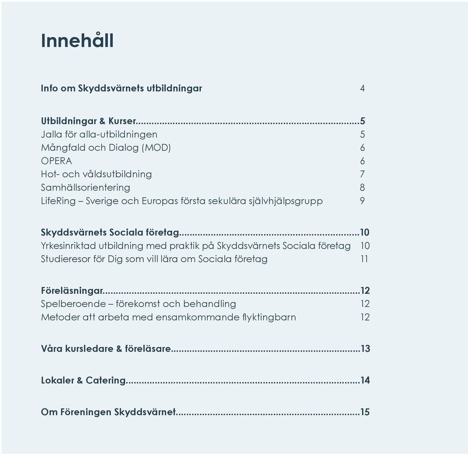 sekulära självhjälpsgrupp 9 Skyddsvärnets Sociala företag.