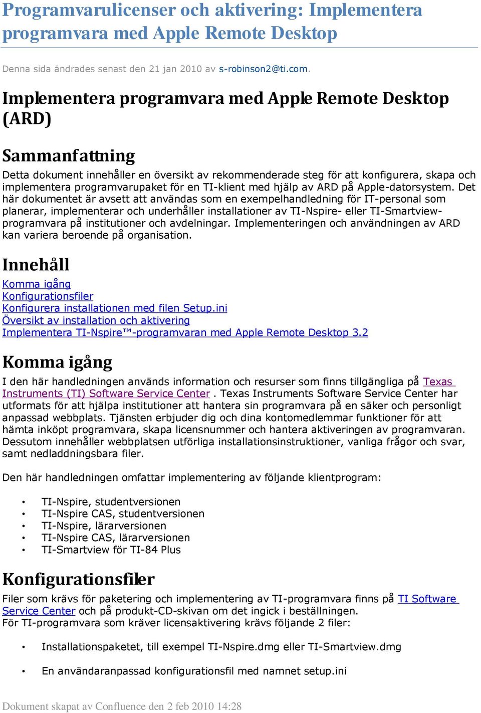 TI-klient med hjälp av ARD på Apple-datorsystem.