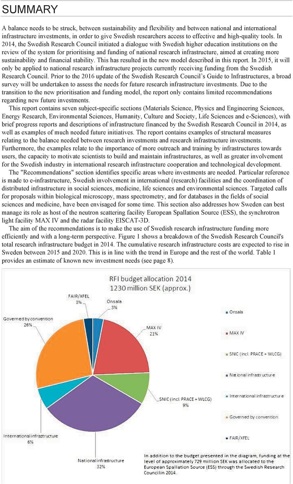 In 2014, the Swedish Research Council initiated a dialogue with Swedish higher education institutions on the review of the system for prioritising and funding of national research infrastructure,