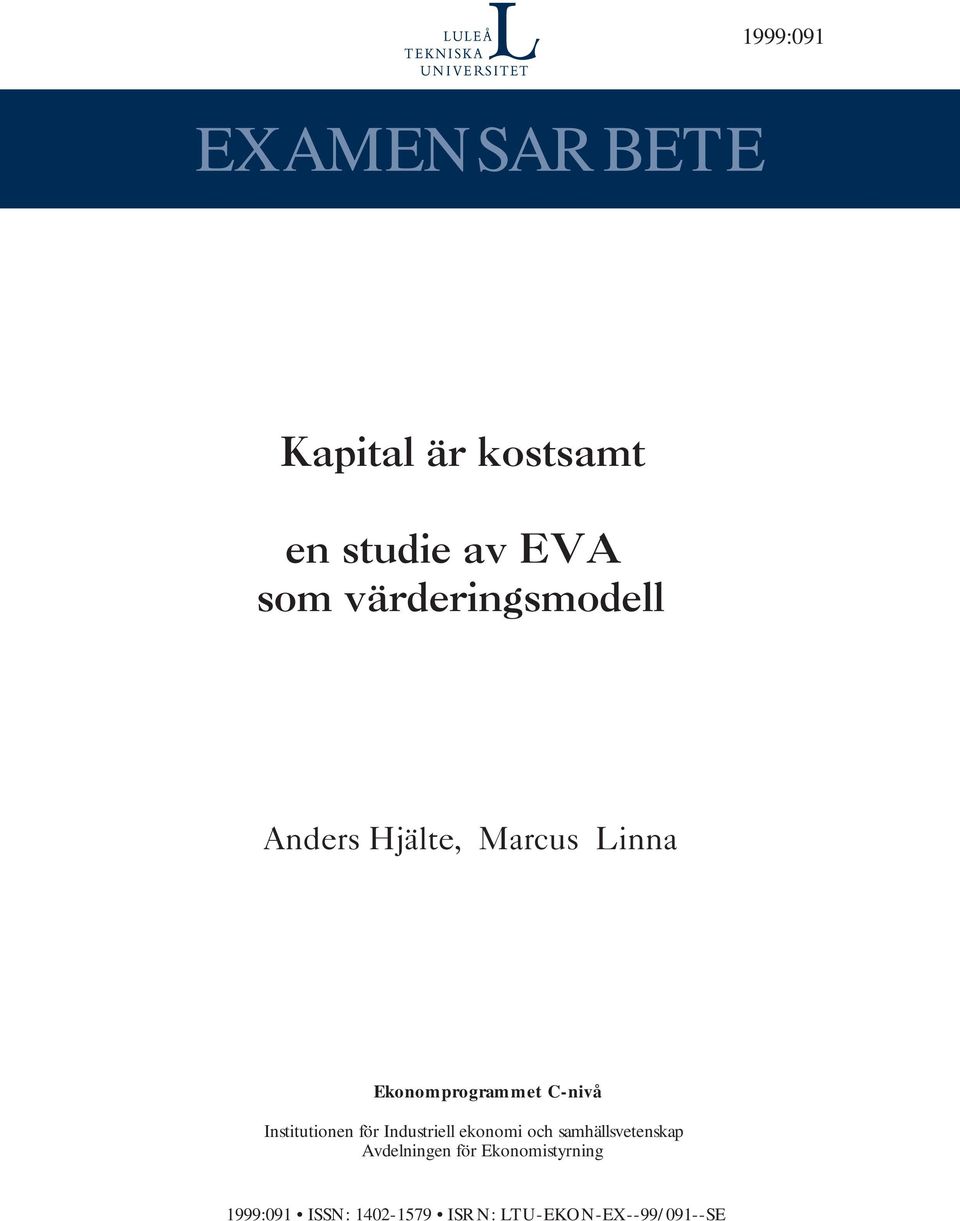 Institutionen för Industriell ekonomi och samhällsvetenskap