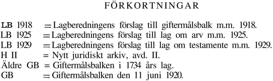 II. Äldre GB = Giftermålsbalken i 1734 års lag.