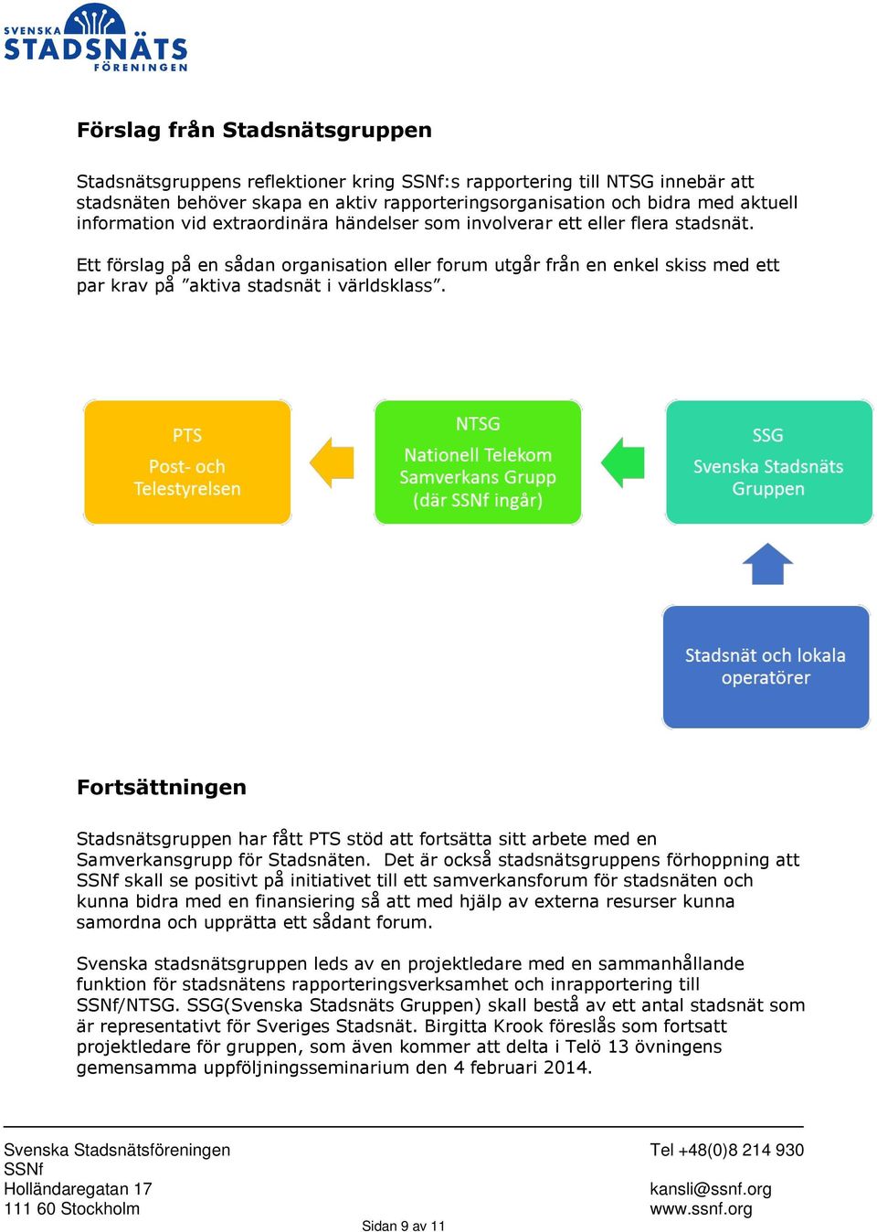 Fortsättningen Stadsnätsgruppen har fått PTS stöd att fortsätta sitt arbete med en Samverkansgrupp för Stadsnäten.