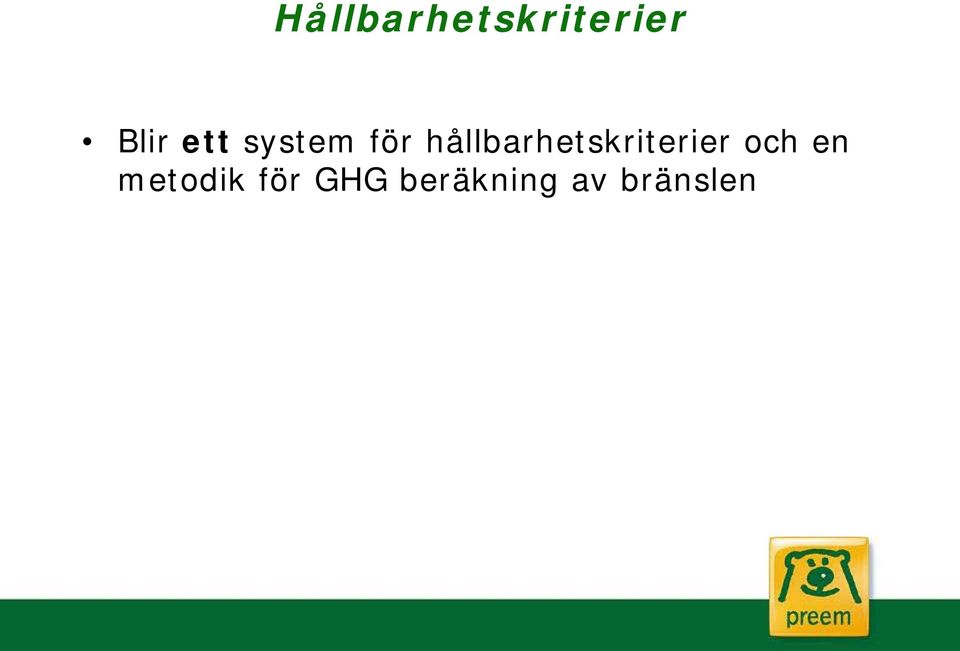 hållbarhetskriterier och