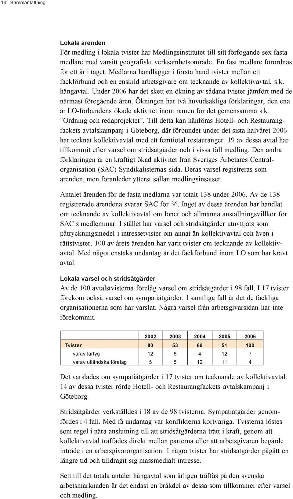 Under 2006 har det skett en ökning av sådana tvister jämfört med de närmast föregående åren.