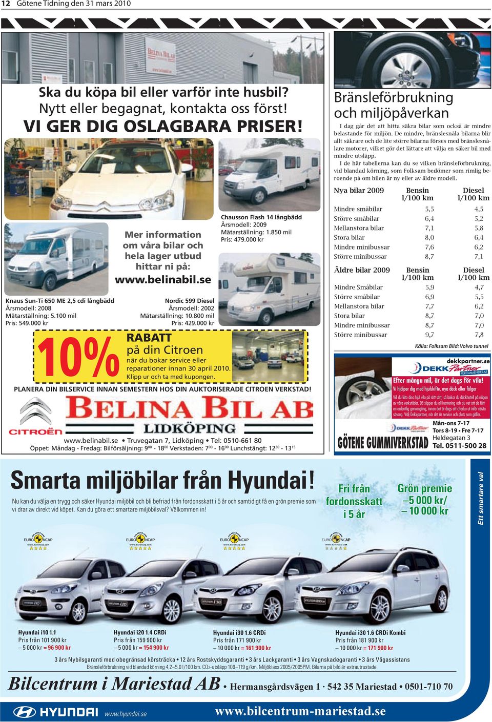 se 10% RABATT Nordic 599 Diesel Årsmodell: 2002 Mätarställning: 10.800 mil Pris: 429.000 kr på din Citroen när du bokar service eller reparationer innan 30 april 2010. Klipp ur och ta med kupongen.