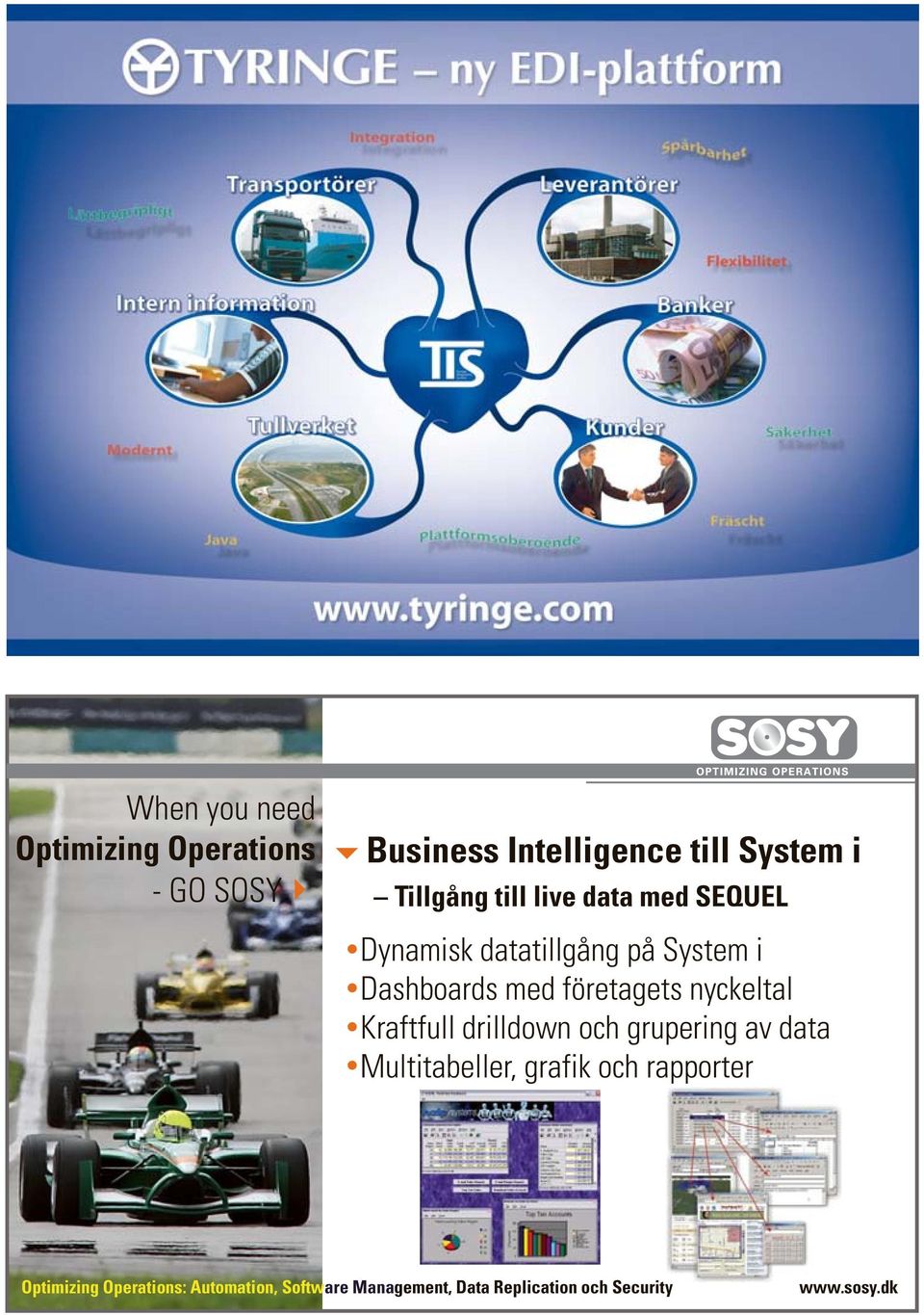 nyckeltal Kraftfull drilldown och grupering av data Multitabeller, grafik och rapporter