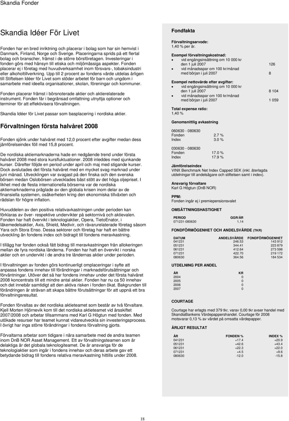 Fonden placerar ej i företag med huvudverksamhet inom försvars-, tobaksindustri eller alkoholtillverkning.