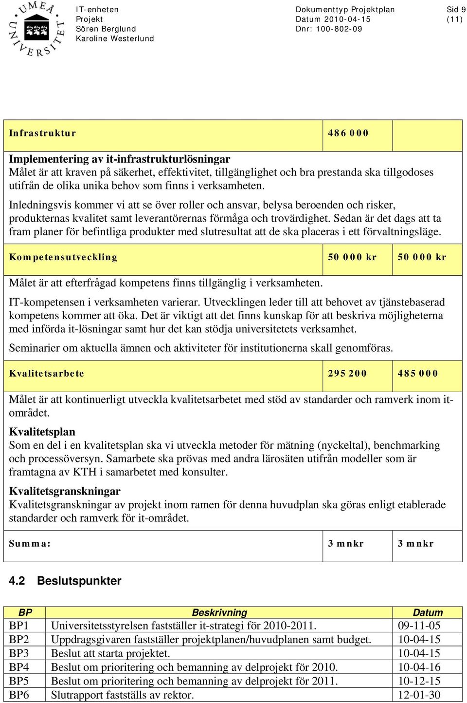 Sedan är det dags att ta fram planer för befintliga produkter med slutresultat att de ska placeras i ett förvaltningsläge.