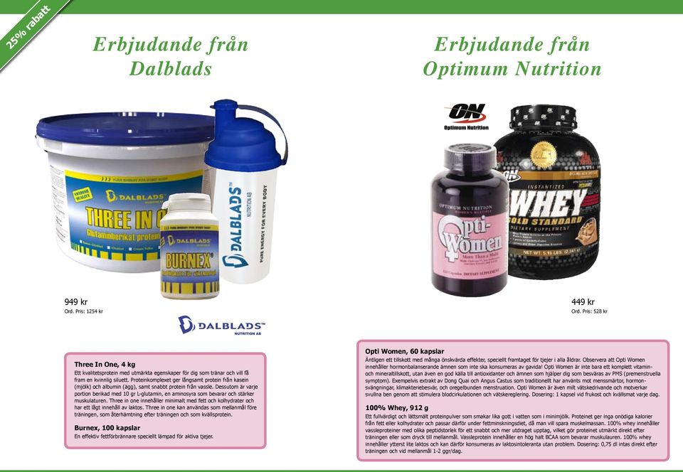 Proteinkomplexet ger långsamt protein från kasein (mjölk) och albumin (ägg), samt snabbt protein från vassle.