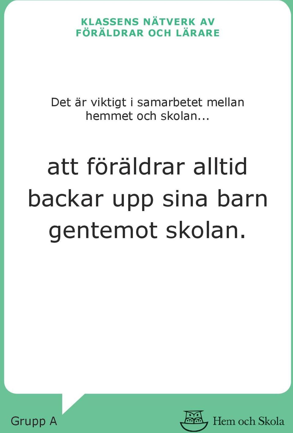 föräldrar alltid backar