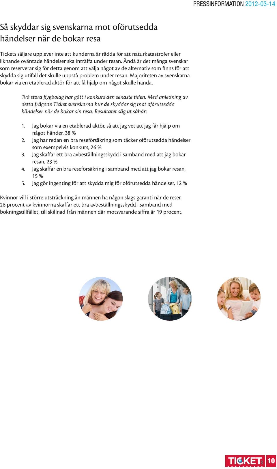 Majoriteten av svenskarna bokar via en etablerad aktör för att få hjälp om något skulle hända. Två stora flygbolag har gått i konkurs den senaste tiden.