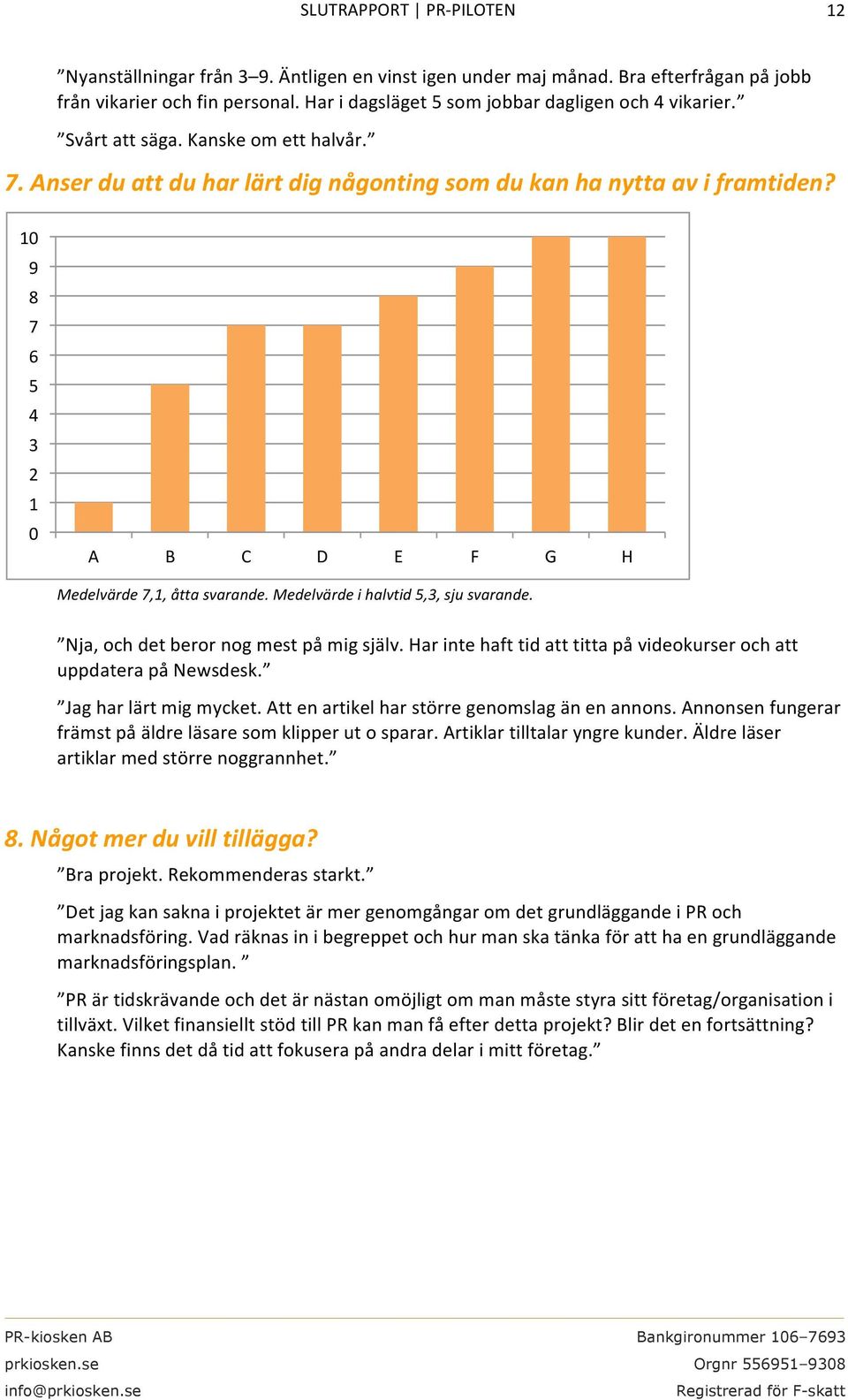 #Medelvärde#i#halvtid#5,3,#sju#svarande.# # Nja,ochdetberornogmestpåmigsjälv.Harintehafttidatttittapåvideokurserochatt uppdaterapånewsdesk. Jagharlärtmigmycket.