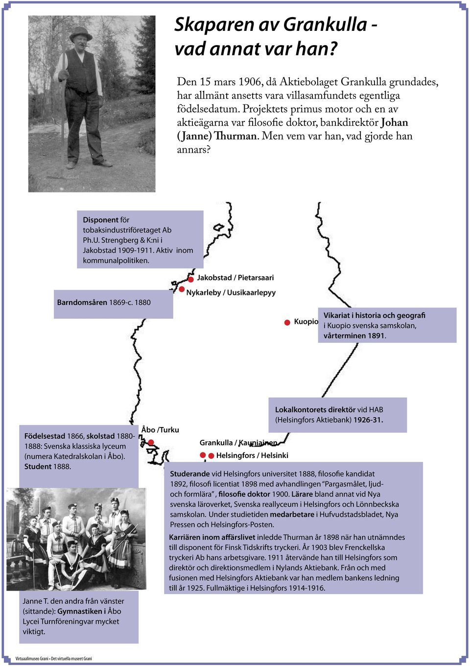 Strengberg & K:ni i Jakobstad 1909-1911. Aktiv inom kommunalpolitiken. Jakobstad / Pietarsaari Barndomsåren 1869-c.