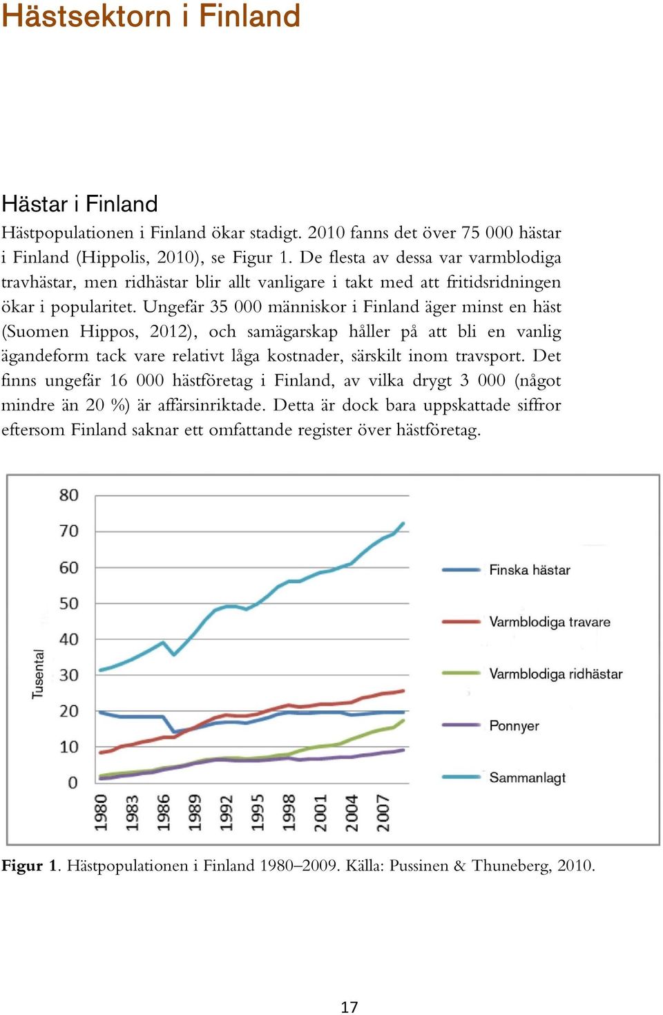 Ungefär 35 000 människor i Finland äger minst en häst (Suomen Hippos, 2012), och samägarskap håller på att bli en vanlig ägandeform tack vare relativt låga kostnader, särskilt inom travsport.