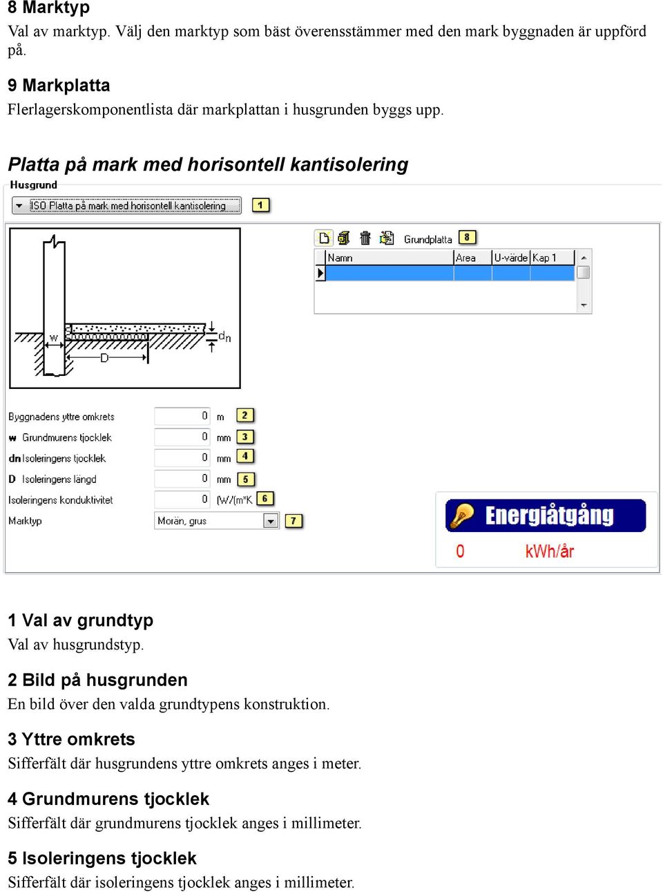 Platta på mark med horisontell kantisolering 1 Val av grundtyp Val av husgrundstyp.