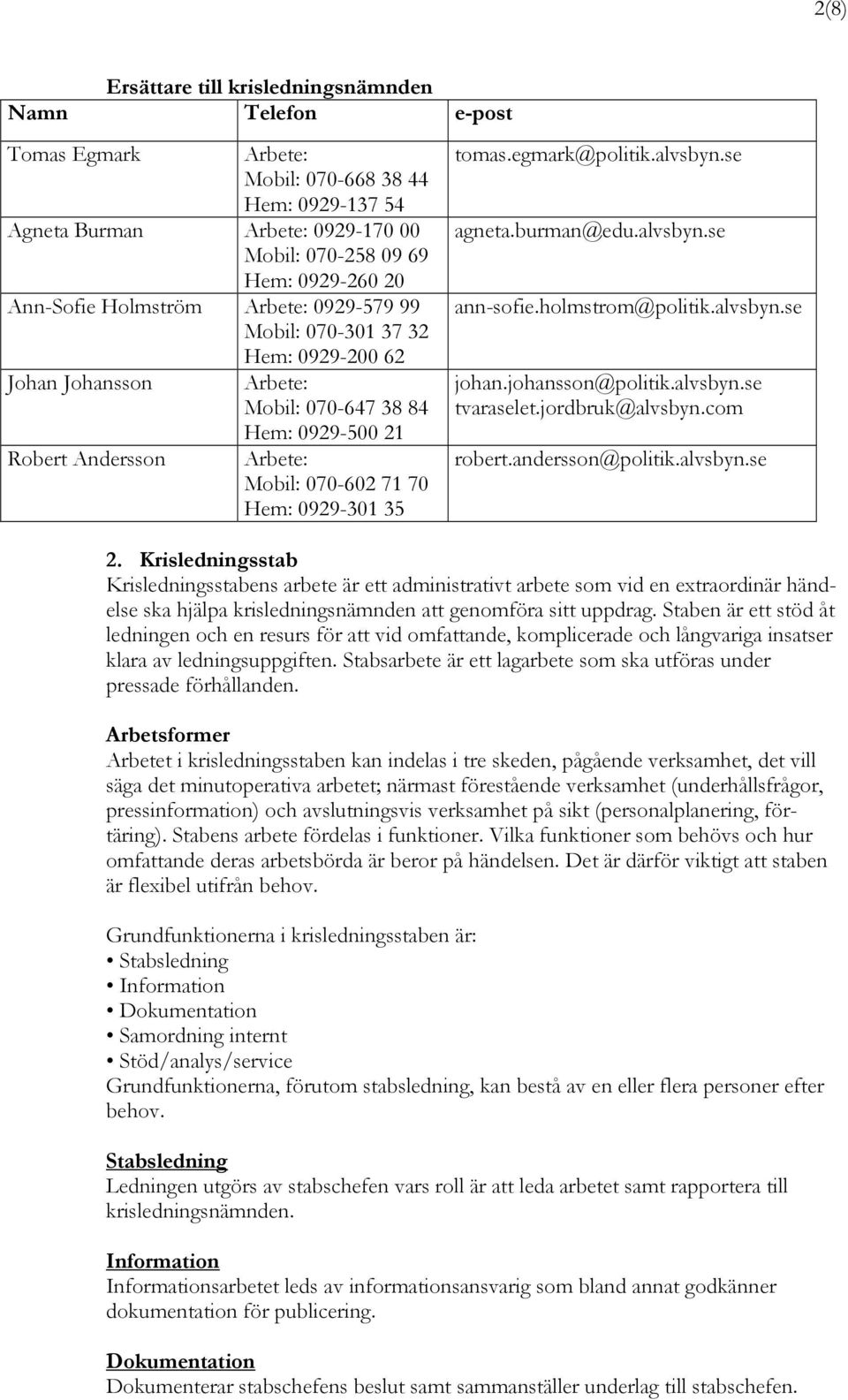 alvsbyn.se agneta.burman@edu.alvsbyn.se ann-sofie.holmstrom@politik.alvsbyn.se johan.johansson@politik.alvsbyn.se tvaraselet.jordbruk@alvsbyn.com robert.andersson@politik.alvsbyn.se 2.