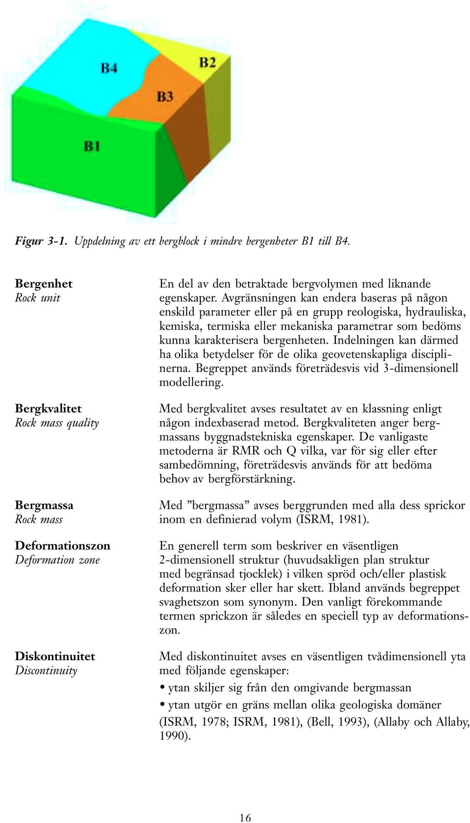 Indelningen kan därmed ha olika betydelser för de olika geovetenskapliga disciplinerna. Begreppet används företrädesvis vid 3-dimensionell modellering.