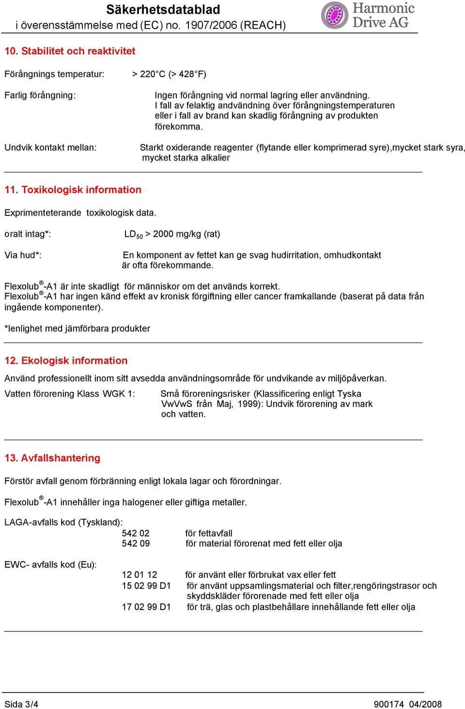 Starkt oxiderande reagenter (flytande eller komprimerad syre),mycket stark syra, mycket starka alkalier 11. Toxikologisk information Exprimenteterande toxikologisk data.