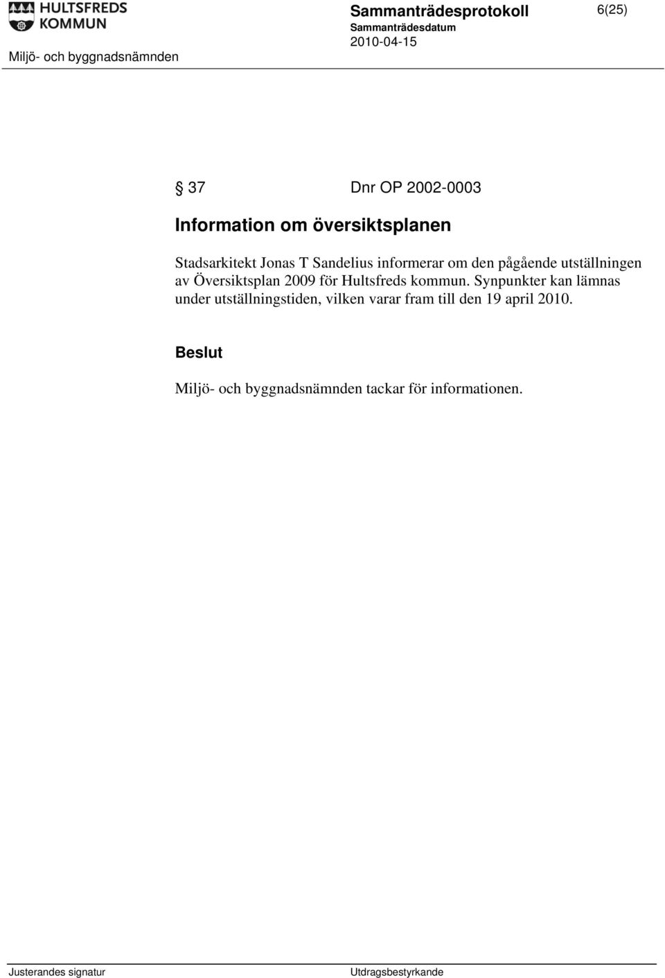 Översiktsplan 2009 för Hultsfreds kommun.