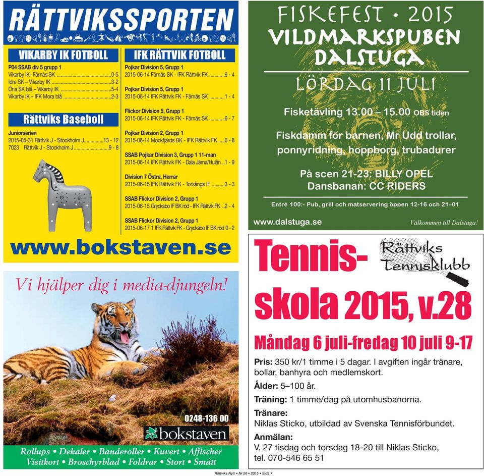 ..6-4 Pojkar Division 5, Grupp 1 2015-06-14 IFK Rättvik FK - Färnäs SK...1-4 Flickor Division 5, Grupp 1 2015-06-14 IFK Rättvik FK - Färnäs SK.