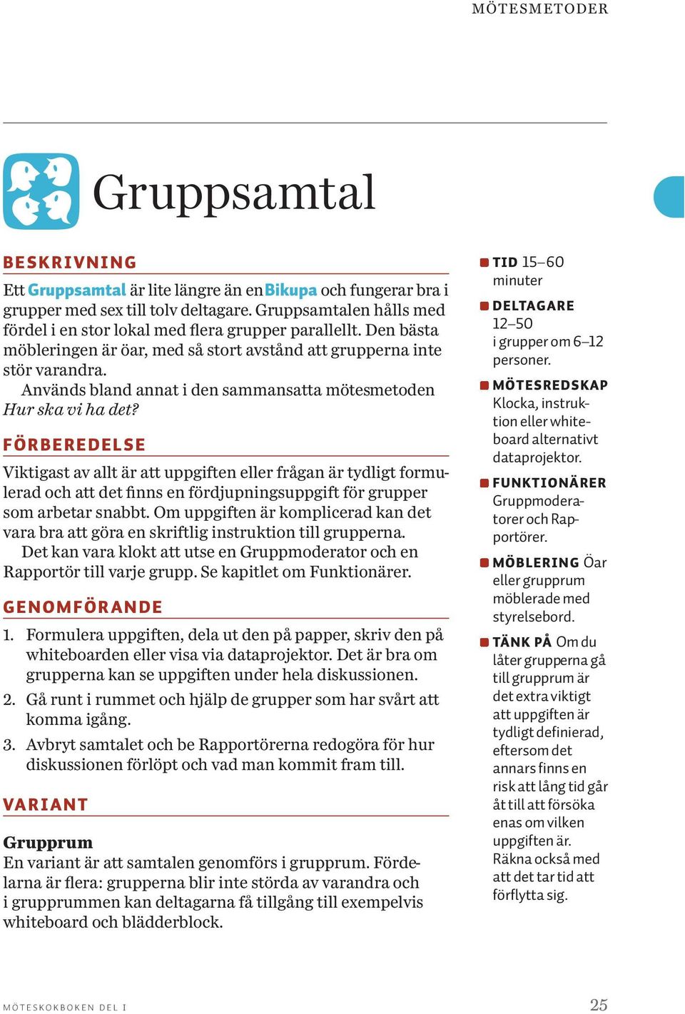Används bland annat i den sammansatta mötes metoden Hur ska vi ha det?
