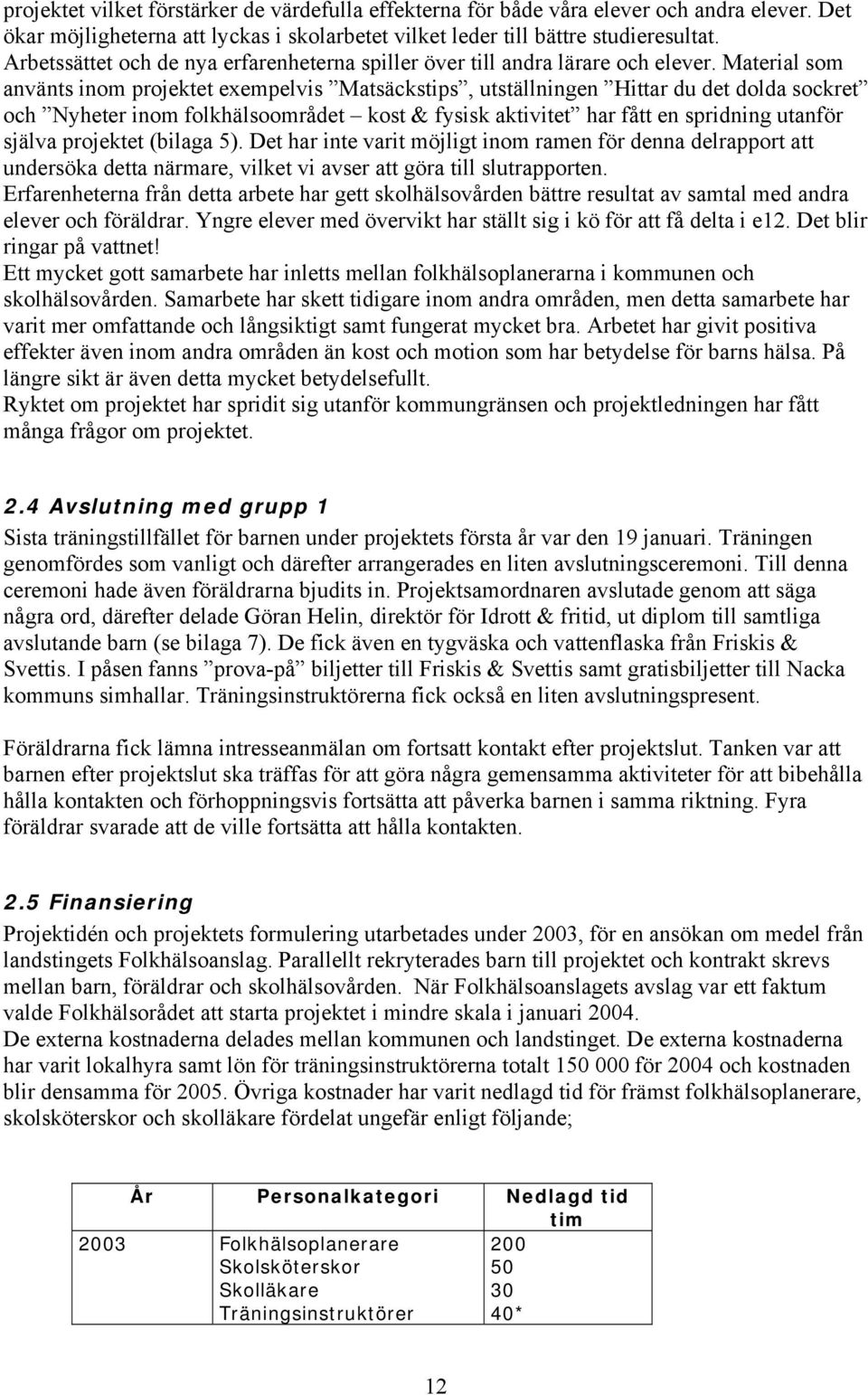 Material som använts inom projektet exempelvis Matsäckstips, utställningen Hittar du det dolda sockret och Nyheter inom folkhälsoområdet kost & fysisk aktivitet har fått en spridning utanför själva