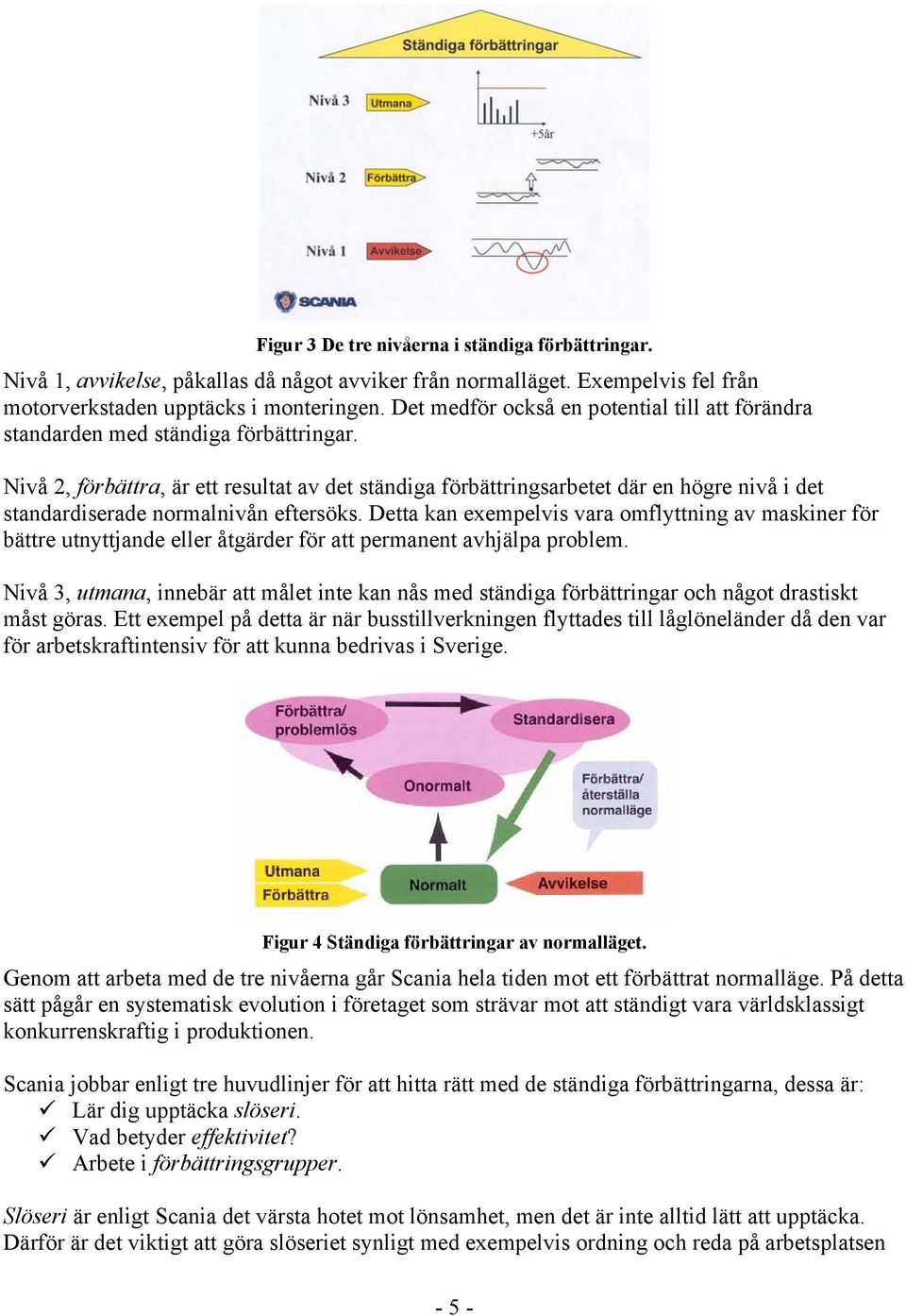 Nivå 2, förbättra, är ett resultat av det ständiga förbättringsarbetet där en högre nivå i det standardiserade normalnivån eftersöks.