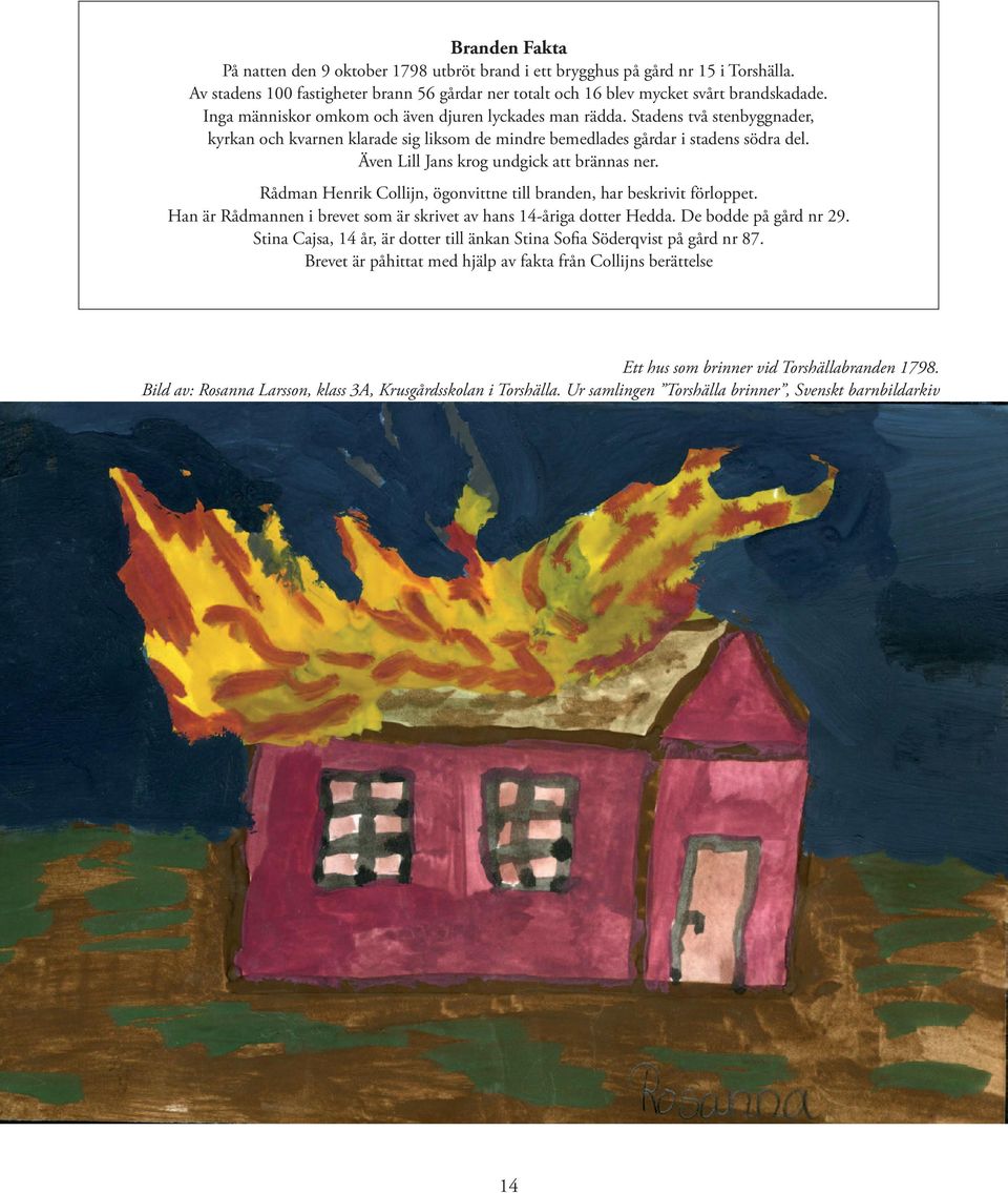 Även Lill Jans krog undgick att brännas ner. Rådman Henrik Collijn, ögonvittne till branden, har beskrivit förloppet. Han är Rådmannen i brevet som är skrivet av hans 14-åriga dotter Hedda.