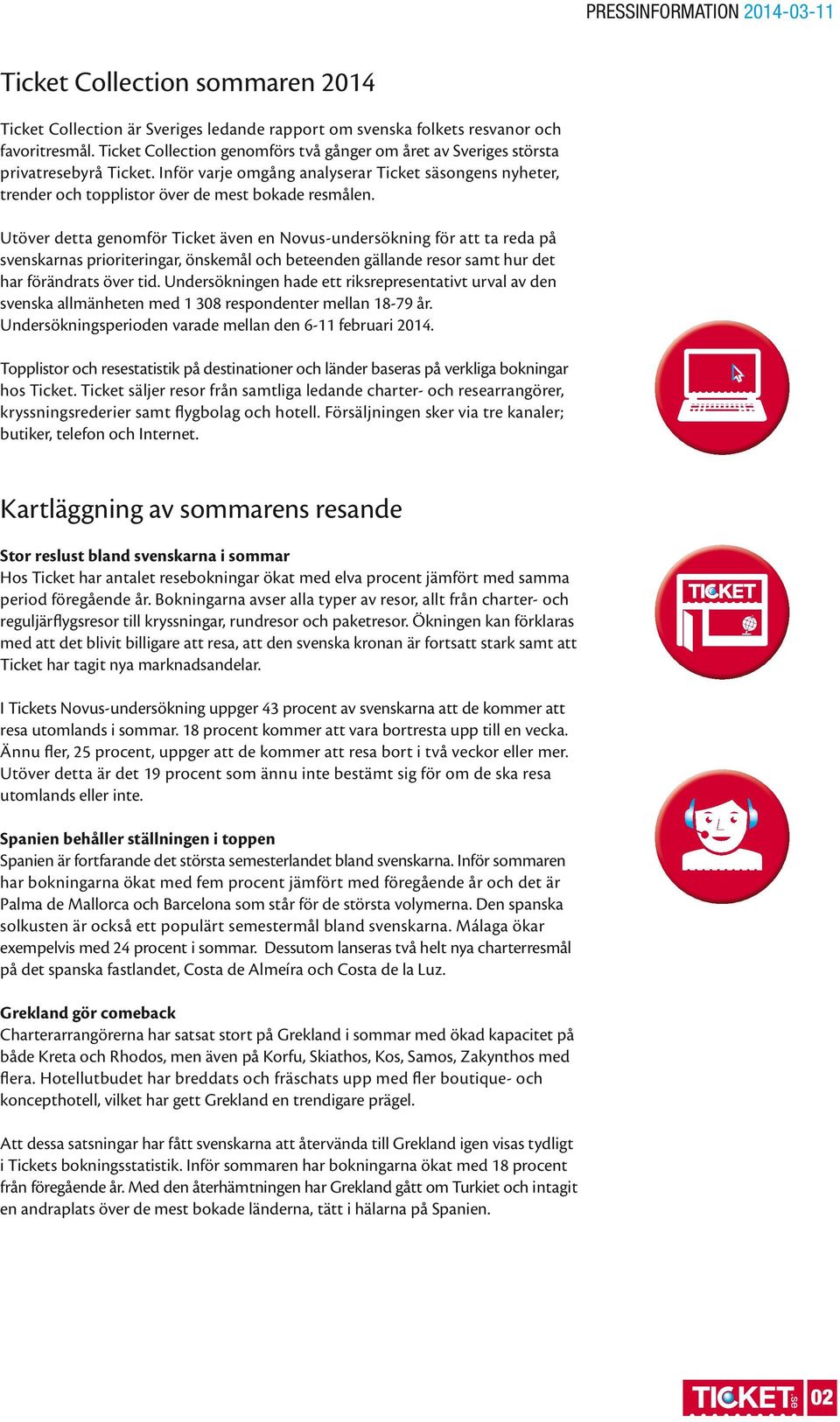 Utöver detta genomför Ticket även en Novus-undersökning för att ta reda på svenskarnas prioriteringar, önskemål och beteenden gällande resor samt hur det har förändrats över tid.