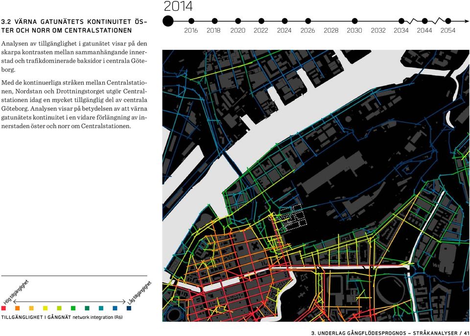 2016 2018 2020 2022 2024 2026 2028 2030 2032 2034 2044 2054 Med de kontinuerliga stråken mellan Centralstationen, Nordstan och Drottningstorget utgör