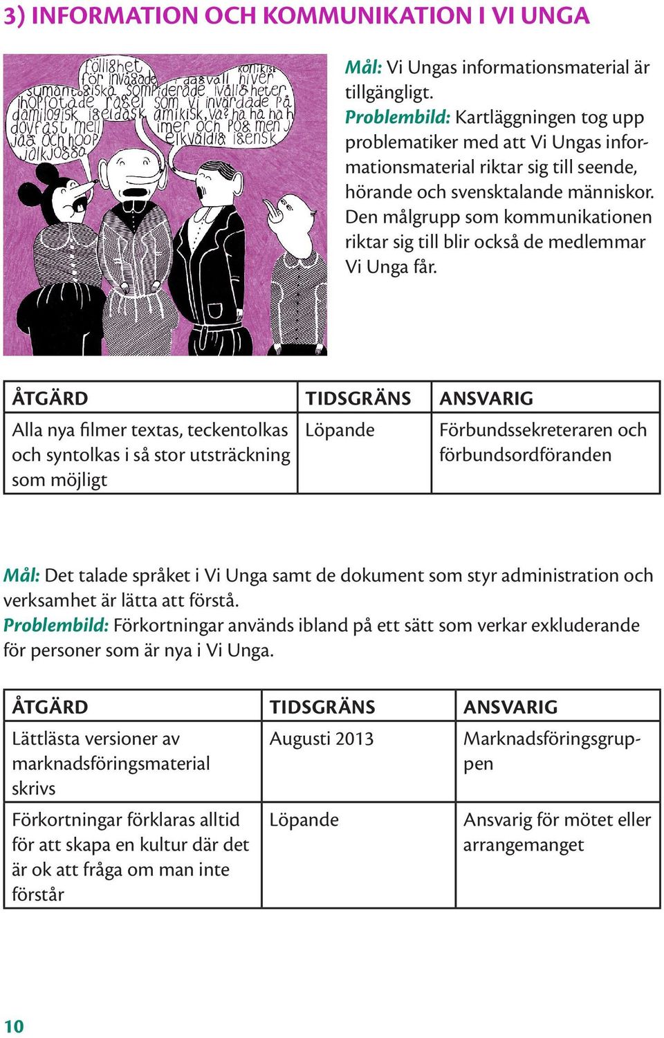 Den målgrupp som kommunikationen riktar sig till blir också de medlemmar Vi Unga får.