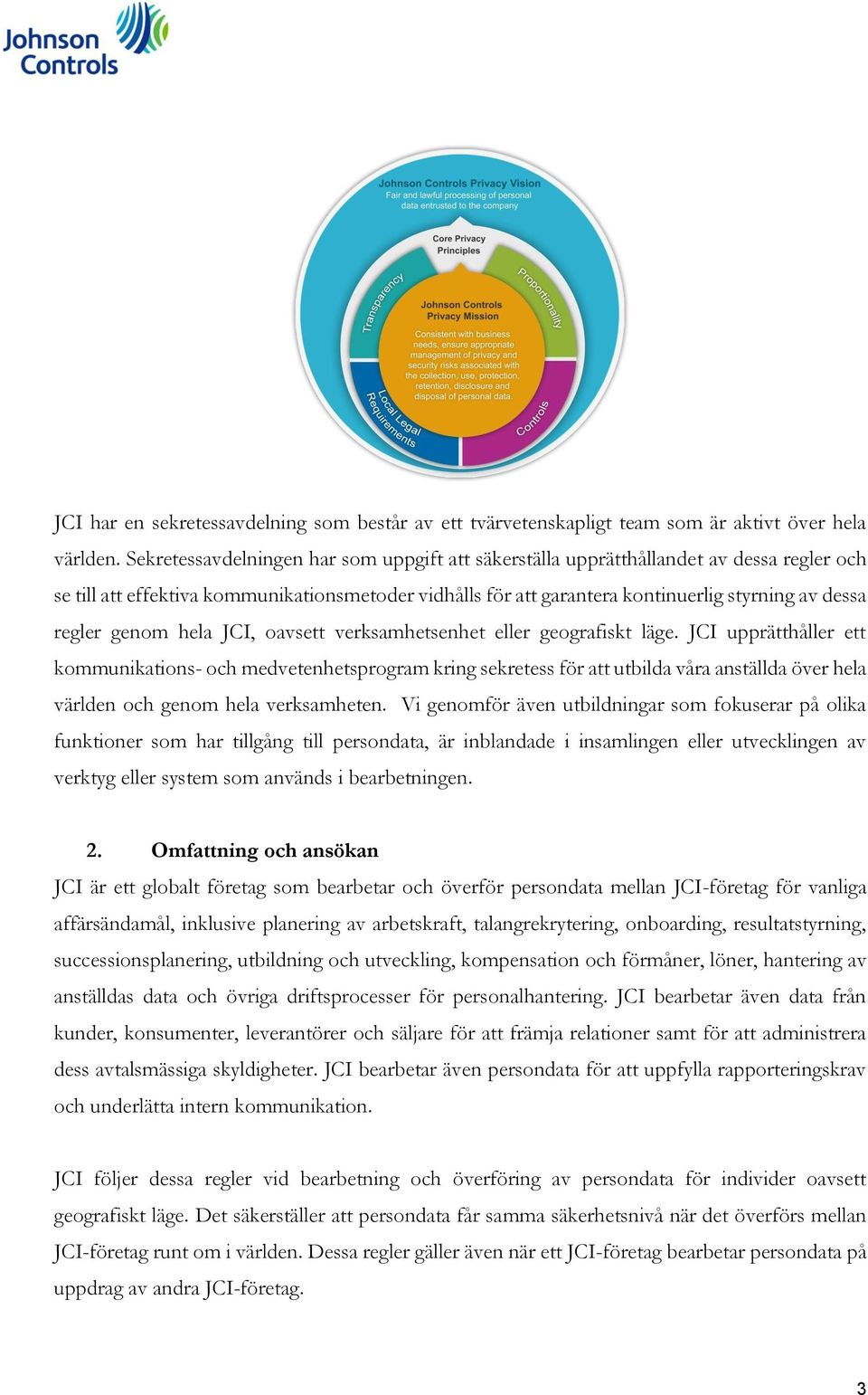 genom hela JCI, oavsett verksamhetsenhet eller geografiskt läge.