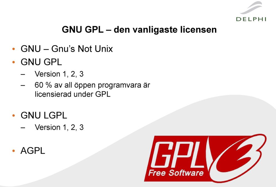 av all öppen programvara är licensierad