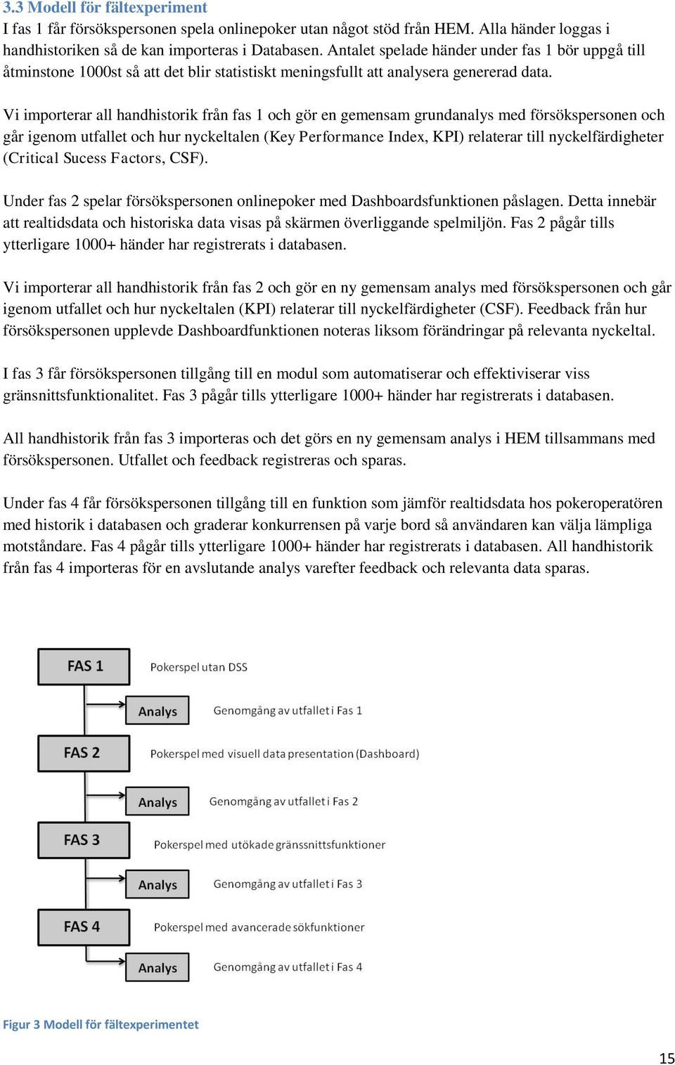 Vi importerar all handhistorik från fas 1 och gör en gemensam grundanalys med försökspersonen och går igenom utfallet och hur nyckeltalen (Key Performance Index, KPI) relaterar till nyckelfärdigheter