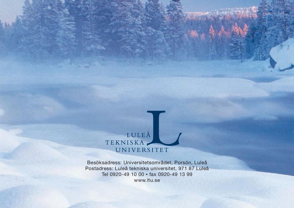 tekniska universitet, 971 87 Luleå