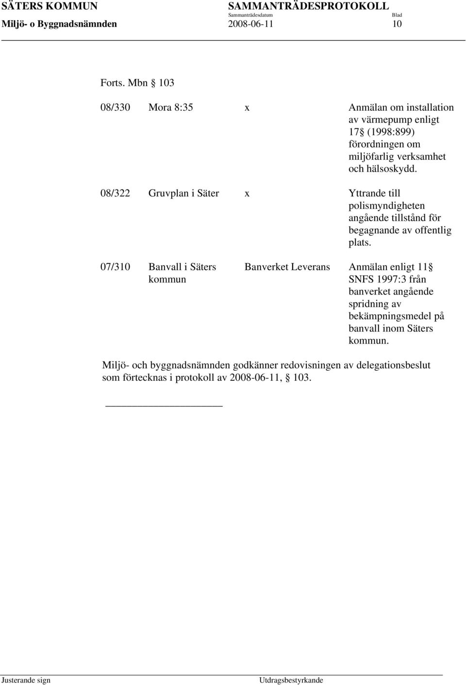 08/322 Gruvplan i Säter x Yttrande till polismyndigheten angående tillstånd för begagnande av offentlig plats.