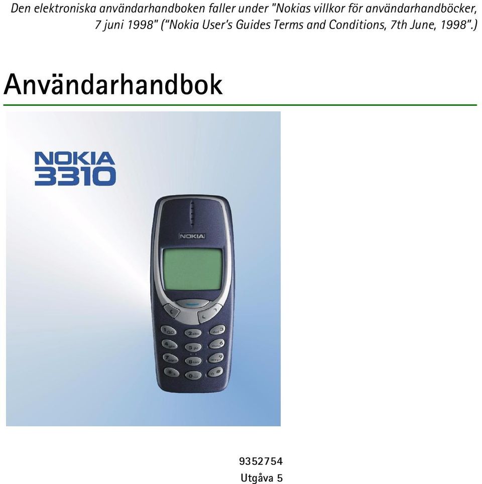 1998" ( Nokia User s Guides Terms and