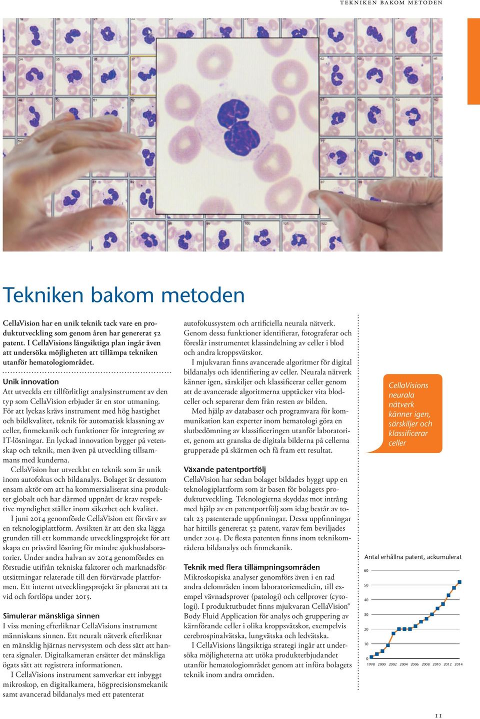 Unik innovation Att utveckla ett tillförlitligt analysinstrument av den typ som CellaVision erbjuder är en stor utmaning.