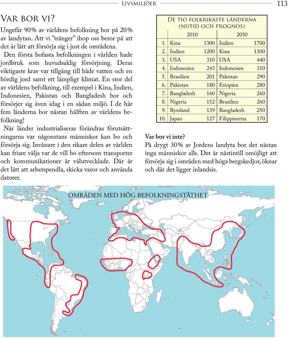 En stor del av världens befolkning, till exempel i Kina, Indien, Indonesien, Pakistan och Bangladesh bor och försörjer sig även idag i en sådan miljö.