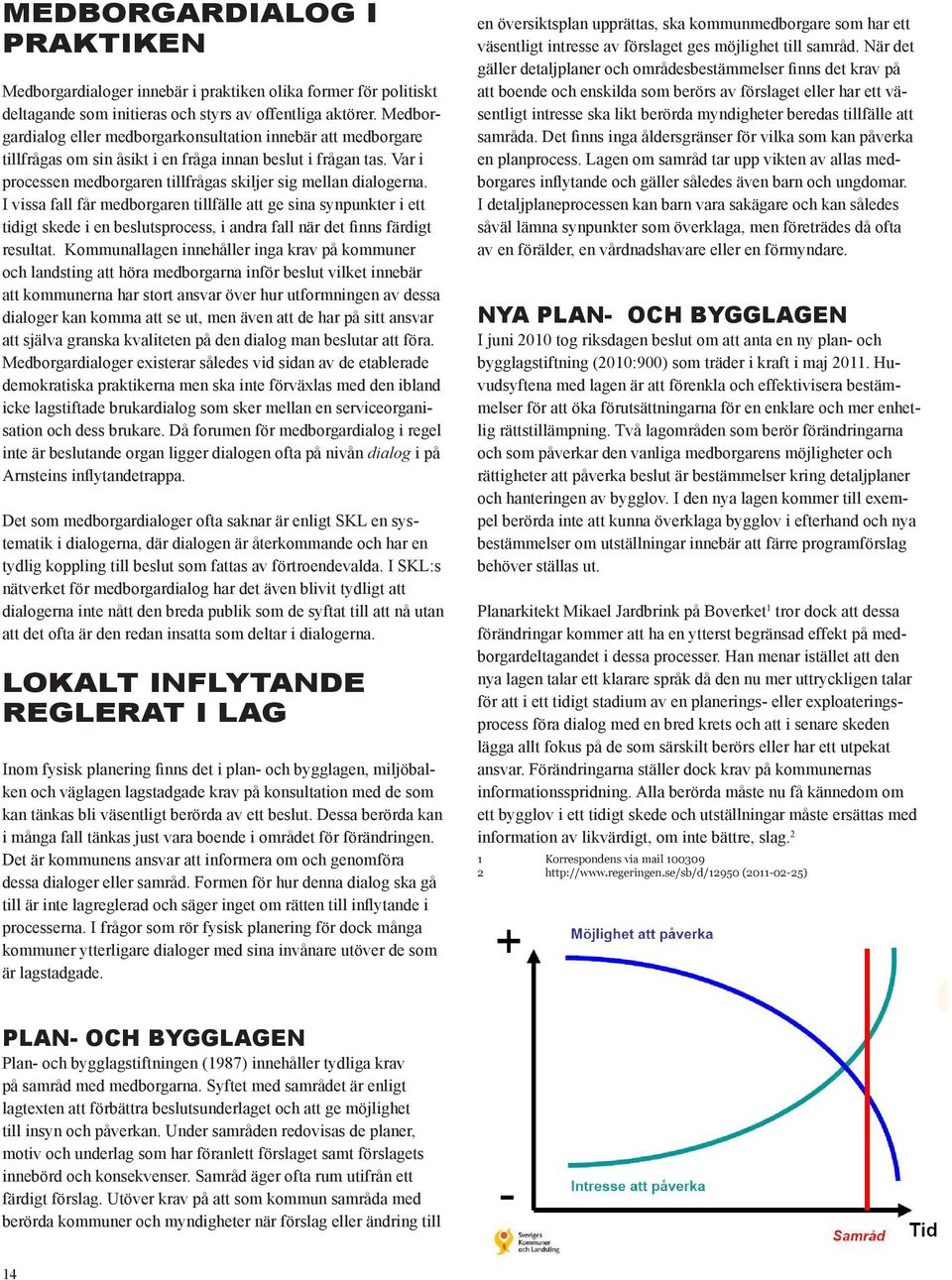 I vissa fall får medborgaren tillfälle att ge sina synpunkter i ett tidigt skede i en beslutsprocess, i andra fall när det finns färdigt resultat.